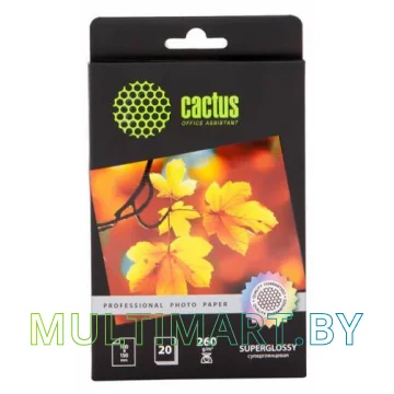 Фотобумага CACTUS Суперглянцевая A6 260 г/кв.м. 20 листов (CS-HGA626020)